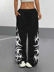 Pantalones de chándal cómodos de cintura alta para mujer Pantalones elásticos y suaves para todos los días con cintura elástica Pantalones con bolsillos - Product Image 5