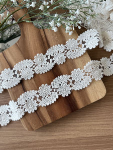 Encaje de tul coreano floral de 4 cm con ribete de encaje de algodón bordado, ancho, para decoración de bodas DIY, reciclaje y decoración del hogar, 1.57 pulgadas - Product Image 3