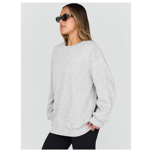 Sudadera de cuello redondo diseñada por el fabricante para hombre, sudadera gris de manga larga, ropa de calle personalizada, Sudadera con cuello redondo - Product Image 2