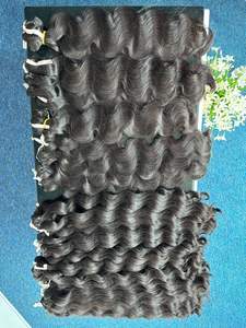 Extension de cheveux Remy cambodgienne cuticule vierge alignée couleur queue de cheval bouclée cheveux humains de haute qualité - Product Image 3