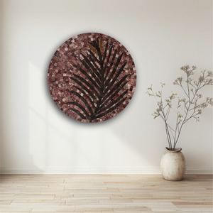 งานศิลปะหินทำมือระดับพรีเมียม ลายใบชาแบบอาร์ตเดโค ดีไซน์โมเสค กรอบพีวีซี ตกแต่งผนังแบบแขวน ปรับแต่งได้ เหมาะสำหรับตกแต่งบ้านและโรงแรม - Product Image 1