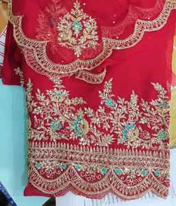 Costumes en organza de soie non cousue brodés à la main de créateur pour mariages indiens pakistanais fêtes Salwar fantaisie techniques faites à la main - Product Image 1