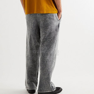 Pantalones de chándal ligeros para hombre con lavado ácido con apariencia retro y tacto suave, pantalones de chándal con lavado ácido para hombre con ajuste informal perfecto - Product Image 3