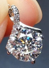 925 Sterling Silver Moissanite Pendant Round Cut Moissanite Jewellery Silver Necklace for Women - Product Image 4