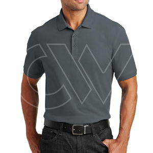 เสื้อโปโลของผู้ชายเสื้อเจอร์ซี่แขนสั้นสีทึบลายฟอกสีสไตล์สตรีท - Product Image 1