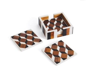 Juego de Posavasos de Té de Estilo Lujoso con Diseño de Incrustaciones de Madreperla y Resina, Manteles Individuales y Almohadillas para Bebidas, Decoración del Hogar, al Mejor Precio - Product Image 4