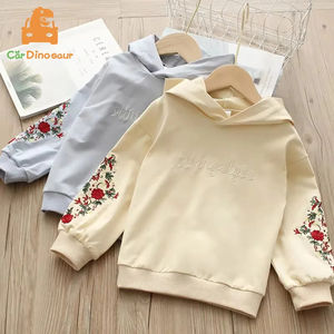 2025 printemps automne à manches longues fleur brodé sweat à capuche pour les filles - Product Image 1