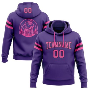 Sweat-shirt à capuche personnalisé cousu violet rose-noir football - Product Image 1
