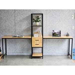 HBMN041 240x50cm Minimalist Rubber Wood Office <b>Desk</b> with Bookshelf for Bedroom Use or Laptop <b>Computer</b> Table - Product Image 2