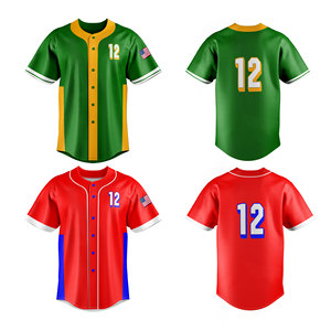Poliéster Sublimado Transpirable Secado rápido Nombre del equipo Logotipo Número Impresión Softball Béisbol Jerseys para Mujeres Hombres OEM - Product Image 1
