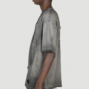 Vente en gros T-shirt vintage surdimensionné à col rond pour hommes personnalisé OEM T-shirt lourd délavé - Product Image 5