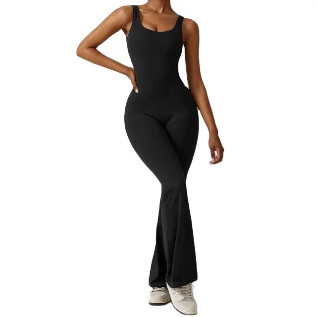 Maßge schneiderte neue Stil heißen Körper Anzug Frauen Langarm volle Fitness Leggings elegante Bodycon einteilige Stram pler Overall Frauen