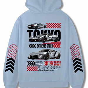 Sudadera con Capucha con Gráfico de Carreras de Fórmula Ferrari, Algodón Premium, Diseño Deportivo, Corte Holgado, Estampado de Alto Impacto, Uso Diario - Product Image 3