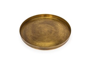 Bandeja de servicio de latón puro hecha a mano con diseño martillado Uso doméstico y hotelero de lujo disponible a precio mayorista - Product Image 4