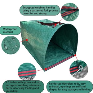270L Pliable Horizontal Jardin Porte-<span class=keywords><strong>Feuille</strong></span> Mauvaises Herbes Sac De Collecte Jardinage Semi-Circulaire Pelle À Poussière Débris Gazon Clippings Seau - Product Image 4