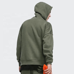 Vente en gros Sweat à capuche noir classique unisexe doublé polaire épaisse 100% coton Hip Hop décontracté style surdimensionné pour hommes pour l'hiver - Product Image 2