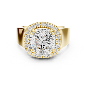 <b>Cushion</b> Cut Lab Grown Diamond Ring 10K 14K Gold Plated Luxury Women Engagement Wedding Jewelry IGI Certified <b>Round</b> Cut Synthetic - Product Image 5