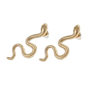 CUCOCUCA YXQ E84 Orecchini pendenti/a lobo in acciaio inossidabile color oro, design a forma di serpente, ideali per un look elegante - Product Image 2