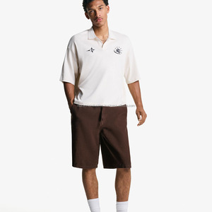 Pantalones Cortos Deportivos de Lona 100% Algodón de Alta Calidad para Hombre, de Secado Rápido, Diseño con Doble Estampado, Cintura Elástica, Casuales, Antiarrugas - Product Image 1