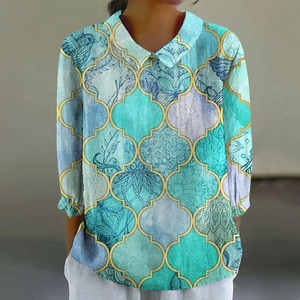 Blusa elegante para mujer Top 2024 primavera otoño traje a rayas en contraste cuello camisa de manga larga Oficina señora cárdigan blusas - Product Image 1