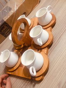 Juego de Bandejas para Tazas de Madera Craft Valley AK-2141, Logotipo Personalizado, Plataforma de Servicio de Bebidas de Madera Natural, Estilo Moderno y Minimalista - Product Image 2