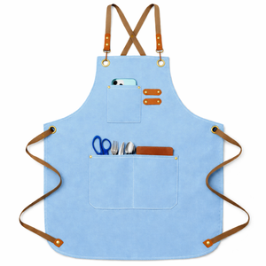 Canvas Bib Sleeveless <b>Apron</b> in Multiple Colors with Double Pockets Water Resistant Ready Stock & Custom Logo Embroidery Option - Product Image 2