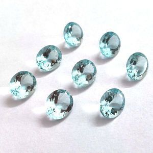 Aigue-marine naturelle 9x7mm, taille ovale, œil propre, aigue-marine bleue, facette, pierres précieuses en vrac de haute qualité - Product Image 3
