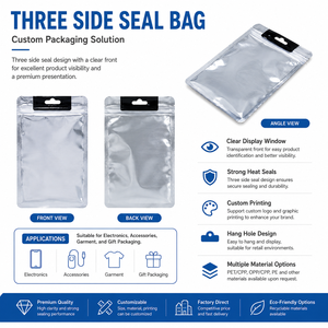 Emballage transparent de l'étui de la pochette du téléphone portable avec impression personnalisée feuille d'aluminium UV mylar sac d'emballage scellé à l'arrière flexible en plastique - Product Image 2