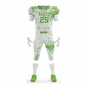 Conjunto de manga corta bordado personalizable de uniforme de fútbol americano transpirable de poliéster 100% elegante - Product Image 3