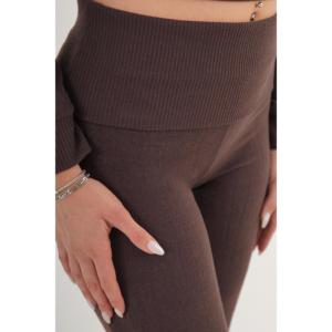 Pantalones de Mujer Color Café con Detalle de Cintura Acanalada - Colección de Pantalones al por Mayor - Product Image 2