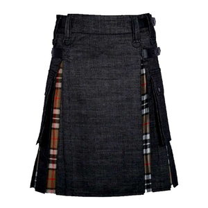 Kilt híbrido escocés hecho de camello Thomson Tartan Denim Kilts híbridos hechos en Pakistán - Product Image 4