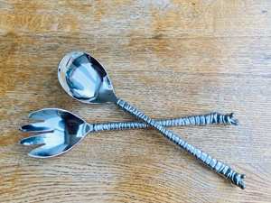 Antique Design Stainless Steel Salad Servers Salad Tools Perfect For Gift <b>Hamper</b> Hotel And Resort From India - Product Image 4