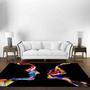 Alfombra de Chenilla con Silueta Abstracta: Decoración Moderna para el Hogar, Alfombra Suave No Tejida - Product Image 3