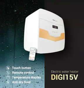 Sonha digital com controle remoto, aquecedor de água com tela quadrada por 15 litros e botão de toque de 2500w