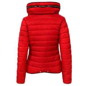 <b>Women's</b> Lightweight Canvas <b>Jacket</b> with Hood Winter Quilted Puffer Padded Lining Warm Wool Nylon Short <b>Packable</b> for Hiking Size L - Product Image 6