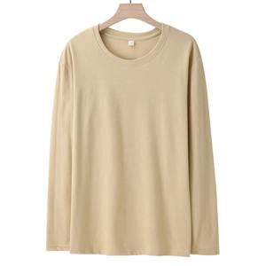 เสื้อยืดแขนยาวผู้ชายเสื้อทีเชิ้ต100% คอตตอนเสื้อผู้ชายเสื้อยืดสีพื้นเรียบง่ายฤดูใบไม้ร่วงสำหรับผู้หญิงพอดีตัวปกติ M-5XL สวมใส่ภายใต้การสวมใส่ของผู้ชาย - Product Image 4