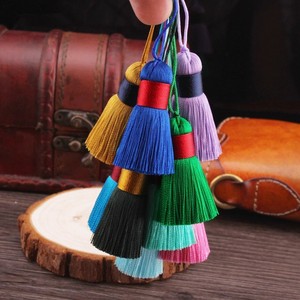 Vente en gros de 8cm de gros glands en soie nouveau multicolore élégant fait à la main soie soyeuse frange pour rideau usage décoratif Ronpex - Product Image 5