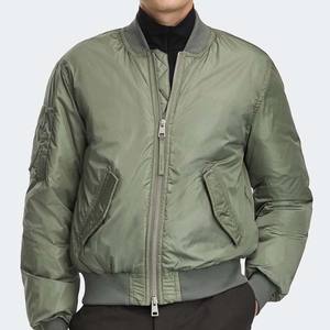 Chaqueta Bomber para hombre, tela de nailon, tela de nailon negra, chaqueta de satén de gran tamaño, chaqueta Bomber acolchada recortada gruesa - Product Image 5