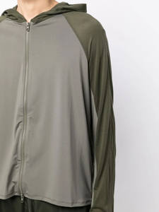 Veste à capuche légère et zippée avec manches longues Style athlétique Sweat à capuche bicolore Tissu à séchage rapide respirant - Product Image 6