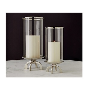 Vajilla portavelas hecho a mano Metal y vidrio hecho a mano T luz vela linterna con votivo de vidrio para decoración de centro de mesa - Product Image 4