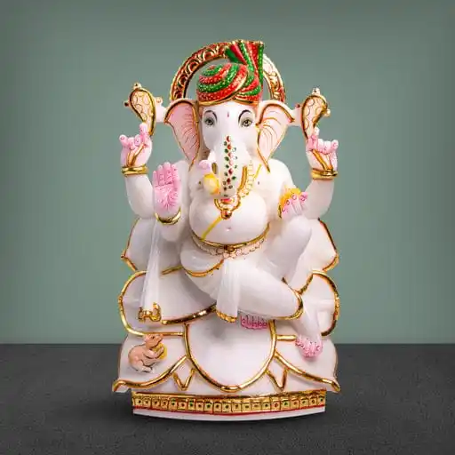 Lord Mrable Ganesh heykeli tanrı mermer Ganesha tanrı heykeli el yapımı ince bitirme beyaz mermer Ganesh heykeli ev ofis dekor için