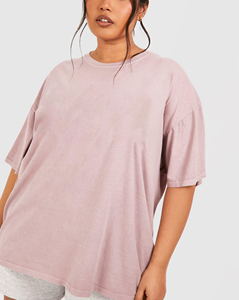 T-shirt personnalisé de haute qualité pour femmes 100% coton 300gsm à manches courtes coupe ample épaule tombante surdimensionné à la mode dames t-shirt - Product Image 5