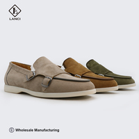 LANCI Fabricant de chaussures Usine personnalisée Chaussures décontractées en cuir pour hommes en daim Chaussures de marche de luxe Mocassins de créateur pour hommes Boîte Haute qualité