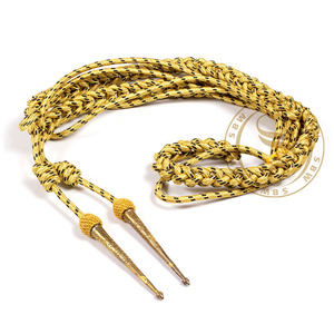 Vente en gros Aiguillette personnalisée recyclée or fil de métal rubans d'épaule en tissu pour uniformes régimentaires avec motif de logo - Product Image 6