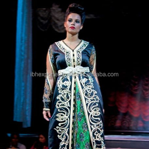 Nueva Llegada Mujeres Máquina Bordado Kaftan Elegante Musulmán Vestidos Largos Kaftan De Dubai - Product Image 1