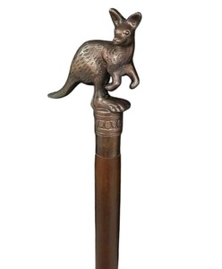 Bastón para caminar vintage, mango de canguro de latón, palo de madera, latón macizo, estilo hecho a mano, regalo de madera, Colección antigua - Product Image 5
