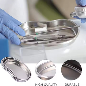 Plateaux d'instrument chirurgical incurvés en acier inoxydable en forme de rein de haute qualité 3 ensemble plateau médical Source d'alimentation manuelle prix bon marché - Product Image 6