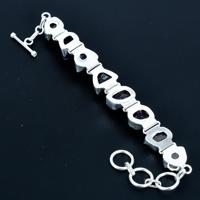 Pulsera de Plata de Ley 925 con Amatista en Bruto, Estilo Vintage, Hecha a Mano, con Cadena Navideña, Estilo Boho Hippie, de Art Palace