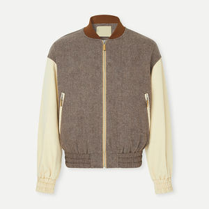 Chaquetas universitarias en blanco con diseño de lujo personalizado para hombre con manga de cuero Lettermen Bomber chaquetas de béisbol - Product Image 1