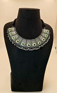 Collier de collier tribal en pierre verte oxydée pour les fêtes de mariage pour les femmes produit en vrac fait à la main - Product Image 2